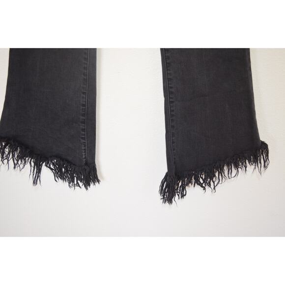 Frame Le Crop Mini Boot Jeans Faded Black Frayed Hem Size 27 - Picture 4 of 7